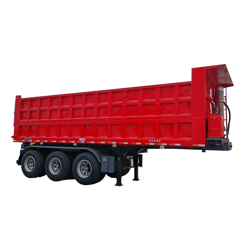 100 ton 44 cubic meters dumper tipper semi trailer 6 axles dump semi trailer for market
