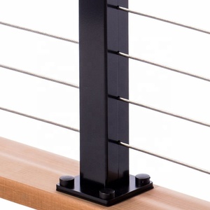 <span class=keywords><strong>Rampe</strong></span> d'<span class=keywords><strong>escalier</strong></span> en acier inoxydable avec câble, design de balustrade, intérieur et extérieur, satiné brossé, acier inoxydable 304/316, DB-B1052, pose facile au sol - Product Image 4