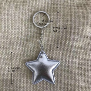 Ziming mới được thiết kế hot bán 6 cm có thể thay đổi đôi bên kim loại PU tim và hình ngôi sao vòng chìa khóa móc áo - Product Image 5