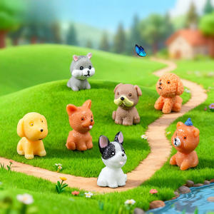 Mini Figura de Perro de Resina, Linda y Creativa, para Micro Paisajes, Simulación de Perro de Dibujos Animados, Accesorios de Decoración DIY - Product Image 2