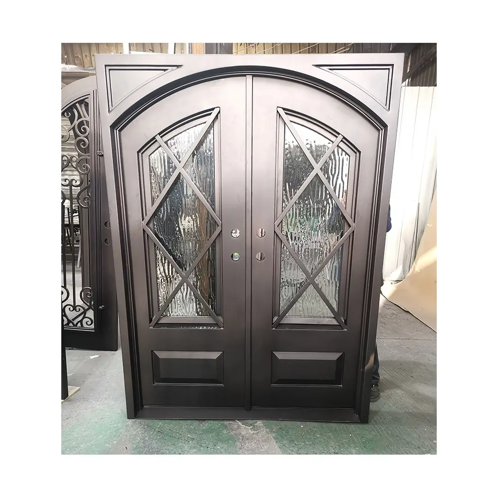 新しいドアデザインウィンドウインテリアロイヤルデザイン装飾錬鉄製ドアグリル