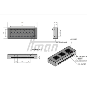 Sistema de curado LED UV 365nm/395nm/405nm Metal 200W-400W Lámpara de curado portátil para fabricación electrónica 180*100mm - Product Image 4