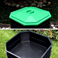 Composteur rectangulaire en plastique à 4 couches amovibles pour vers de terre, grande capacité, pour la production d'engrais DIY