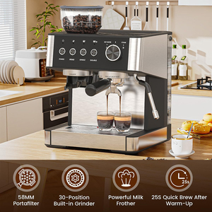 Nouvelle <span class=keywords><strong>machine</strong></span> <span class=keywords><strong>à</strong></span> <span class=keywords><strong>café</strong></span> <span class=keywords><strong>professionnelle</strong></span> <span class=keywords><strong>à</strong></span> pompe 15 bars, manuelle et automatique, <span class=keywords><strong>avec</strong></span> moulin intégré - Product Image 5