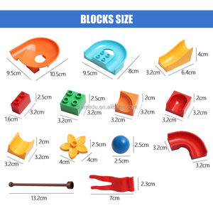 Stemedu 231 adet inşaat mermer yarış çalıştırmak büyük blok labirent topları şehir yapı taşı huni slayt DIY tuğla oyuncak çocuklar için - Product Image 5