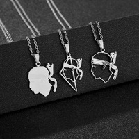 Collier chaîne en acier inoxydable avec carte de la Corse plaqué or 18 carats et émail, pendentif drapeau de la Corse