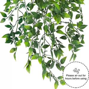 Planta Artificial Colgante, Enredadera Verde en Maceta, Decoración Interior y Exterior, Plástico, Estilo Datura de 9 Ramas, Decoración de Pared - Product Image 4