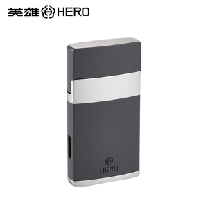 <span class=keywords><strong>Hero</strong></span> haut de gamme personnalisé gris droit Jet Butane gaz allume-cigare coupe-vent flamme cigare perforateur pour cigarette utilisation moderne - Product Image 1
