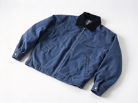 Veste de travail en jean pour homme avec col contrastant en velours côtelé, doublure à carreaux, fermeture éclair intégrale, broderie personnalisée sur la poitrine, manteau de travail vintage en toile OEM