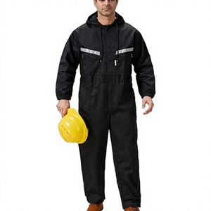 Custom Logo High Quality Solid Color Unisex Work Coverall Mechanic Hooded <b>Overall</b> Workwear Jumpsuits Hi Viz Zipper Anti Fire - Product Image 5