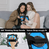 WESOROL Ağır Hizmet Tipi iPad Air 13" M3 2025 M2 2024 Kılıfı, Kalem Tutucu, 360 Derece Dönebilen Stand, Omuz Askısı, Siyah Mavi, OEM ODM
