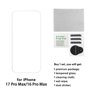 Protector de Pantalla 2.5D Transparente con Kit de Instalación, Cristal Templado 9H para <span class=keywords><strong>iPhone</strong></span> 17 Pro Max - Product Image 6