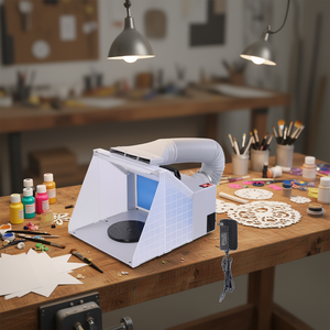Cappa di ventilazione portatile per verniciatura a spruzzo, in plastica, con tubo e luce, per progetti artistici fai-da-te - Product Image 2