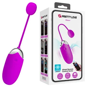 Matériau en silicone SmartPhone Control Connect Free App G-Spot Massager Oeuf vibrant USB Rechargeable