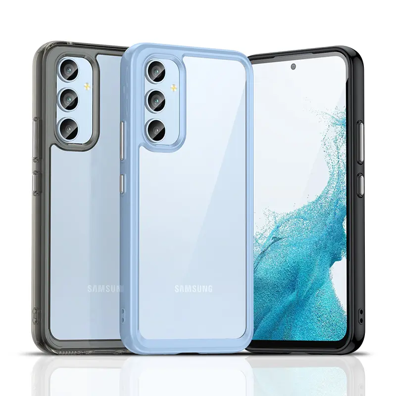 Kleurrijke Heldere Ruimte Zachte Rand Tpu Transparante Bumper Harde Pc Achterkant Voor Samsung Galaxy A14 A34 A54 5G