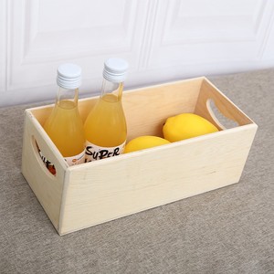 Wooden Storage Box Rectangle 12cm High Handle Design <b>Desktop</b> Organizer - Product Image 4