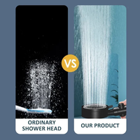 Meilleure Vente Pommeau de Douche Économiseur d'Eau Haute Pression à Cinq Modes avec Bouton d'Arrêt Instantané et Flexible de Douche