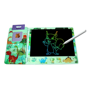 Kinderen Leren Tekentafel Praten Flash Kaart Cartoon Uitwisbaar Notitieblok Lcd Schrijftablet Met Kaartlezer - Product Image 1