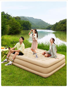 Matelas gonflable avec logo personnalisé, matelas gonflable double, matelas pneumatique avec pompe intégrée, <span class=keywords><strong>lit</strong></span> gonflable portable <span class=keywords><strong>pour</strong></span> le camping en plein air - Product Image 1