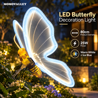 Lampes à LED géantes en forme d'ailes de papillon, motif lumineux mobile, blanc chaud, étanches, éclairage décoratif pour l'affichage extérieur de Noël