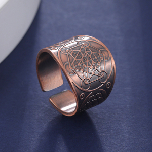 Vintage Viking Salomon Archange Metatron Cuivre Anneau Ange de Vie Sceau Anneau les Secrets des kabbalistes Anneaux Géométriques - Product Image 3