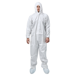 Combinaison de protection Junlong Type 5/6 homologuée pour salle blanche, avec protection anti-coupure, antistatique, imperméable en matériau microporeux et bottes - Product Image 1