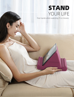 Support de tablette Lamicall PL02 ultra-doux, support de lit, coussin de genoux, support avec poche latérale pour la lecture d'e-books