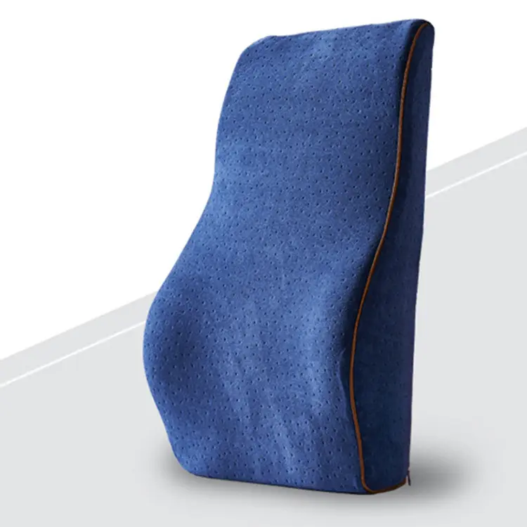 Cuscino in velluto per cuscino di supporto lombare con schienale ortopedico in Memory Foam a forma irregolare blu all'ingrosso per auto