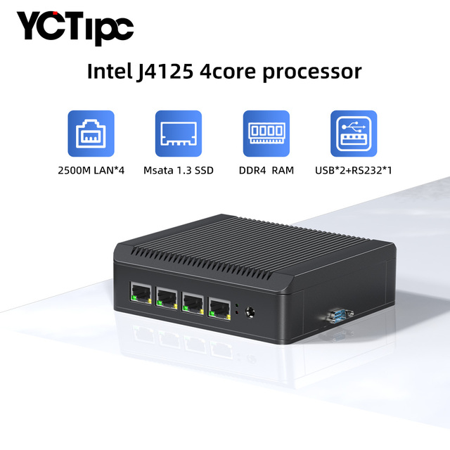 N5095 Cpu Oem Fanless 2 * RJ45 Realtek 8111X Lan Ports DDR4 8G 16G RAM 512Gb SSD 4*COM RS232 Industrial Mini Pc