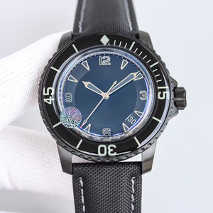 Reloj de Acero Inoxidable de Alta Calidad en Oferta, Correa de Lona Negra Premium, Esfera Azul, Manecillas Luminosas, Reserva de Energía, Cristal de Zafiro - Product Image 1