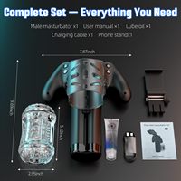 Masturbateur automatique mains libres pour homme, type Pocket Pussy, avec fonction de succion, distance de poussée de 10 cm et support pour téléphone portable