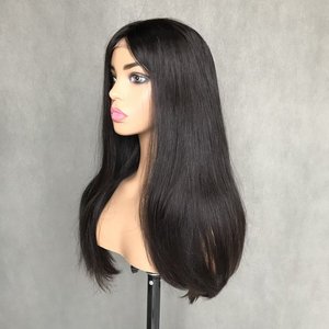 Parrucca Medica Economica in <span class=keywords><strong>Capelli</strong></span> Vergini Europei Neri, Lunga con Top in Pizzo Trasparente, Grandi Nodi Singoli, Fodera in Silicone Antiscivolo <span class=keywords><strong>per</strong></span> Alopecia - Product Image 4