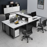 Ensemble de bureau et chaise de direction moderne pour usage commercial avec poste de travail modulaire à cloisons
