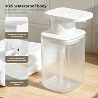 Distributeur automatique de savon mains libres 450 ml, à fixer au mur, sans contact, à capteur infrarouge, rechargeable par USB, pour hôtel, cuisine extérieure
