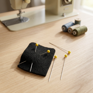 AA0049 <b>Sewing</b> Bead <b>Pins</b> | Yellow Head <b>Sewing</b> <b>Pins</b> with Black Fabric <b>Pin</b> Cushion for Machine <b>Sewing</b> Projects - Product Image 1