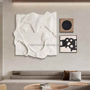 Arte Murale 3D Astratta in Legno, Dipinto a Rilievo in MDF e Arenaria Fatto a Mano, Decorazione Moderna per Casa, Soggiorno, Hotel - Product Image 4