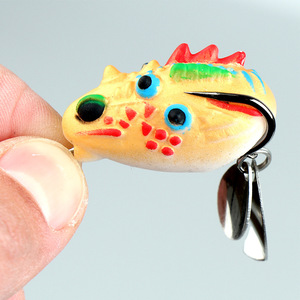 Wind Thunderfrog 3.5cm/5.4g Double paillettes Flat rinforzare gancio artificiale Soft esca per trote Silicone <span class=keywords><strong>pesca</strong></span> sul fondo del lago - Product Image 6