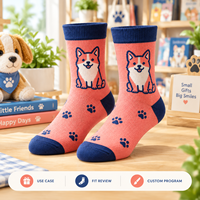 Chaussettes fantaisie en tricot avec motif animalier élargi, idéales pour cadeau, vente en gros, contenu du matériau, logo, format du pack, échantillon, avis