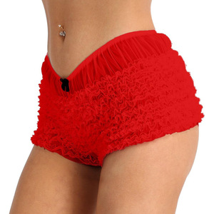King Mcgreen Star New Arrival Women Sexy <strong>Frilly</strong> Lace Ruffle <strong>Shorts</strong> Bloomers Knickers Panties Bow <strong>Shorts</strong> - Product Image 4
