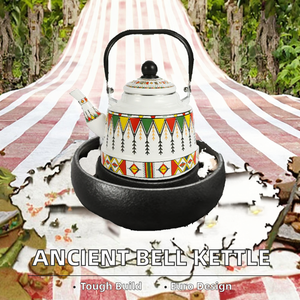 Tetera de Esmalte con 29 Diseños, Estilo Europeo, Forma de Campana Antigua, para Agua Caliente, Té y Café, con Tapa y Asa de Metal, Apta para Fogón Abierto - Product Image 2