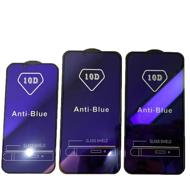 Anti-blue Light 10D Full Glue Tempered Glass Protect Your Eyes Screen Protector for Iphone 15 14 16 Full Coverage Wholesale