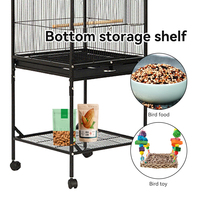 Cage à oiseaux en fil de fer avec plateau, mangeoires, roues, cage à oiseaux, cage de reproduction, villa ornementale pour étoiles de mer, grande taille