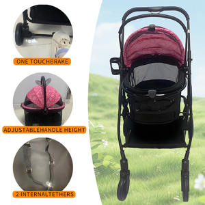 Cochecito para Perros JXB Económico, Plegable, con Cubierta para Lluvia y Canasta de Almacenamiento, Cabina Ventilada para Perros Pequeños y Medianos, Gatos - Product Image 6