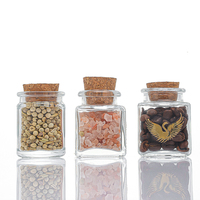 Pot carré en verre transparent avec bouchon en liège 30ml 50ml Mini bouteille carrée en verre pour stockage d'échantillons, artisanat, cadeau, décoration