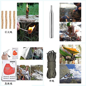 Kit d'outils de survie multifonctionnel pour le camping, équipement d'urgence pour l'extérieur, compact en acier inoxydable 21x11.5x6cm - Product Image 5
