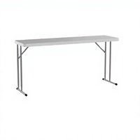 Table pliante en plastique pour formation et réunions, avec structure métallique, portable et pliable, pour séminaires, design moderne et minimaliste, mobilier d'extérieur