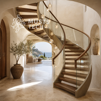 Escalier Courbé de Luxe Moderne Qualité Supérieure pour Projets OEM ODM