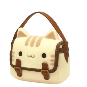 Cute Plush Cat Handbag Stuffed Animal Zipper Closure <b>Large</b> Capacity Shoulder <b>Backpack</b> Cartoon Fashion <b>Women</b> - Product Image 1