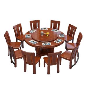 Mejor Precio - Mesa de Comedor Redonda Giratoria de Madera Maciza Antigua con Sillas - Product Image 2