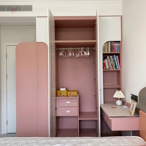 Armoire intégrée sur mesure avec bureau intégré, armoire murale pour <span class=keywords><strong>chambre</strong></span> d'enfant, armoire de rangement moderne pour dressing - Product Image 2